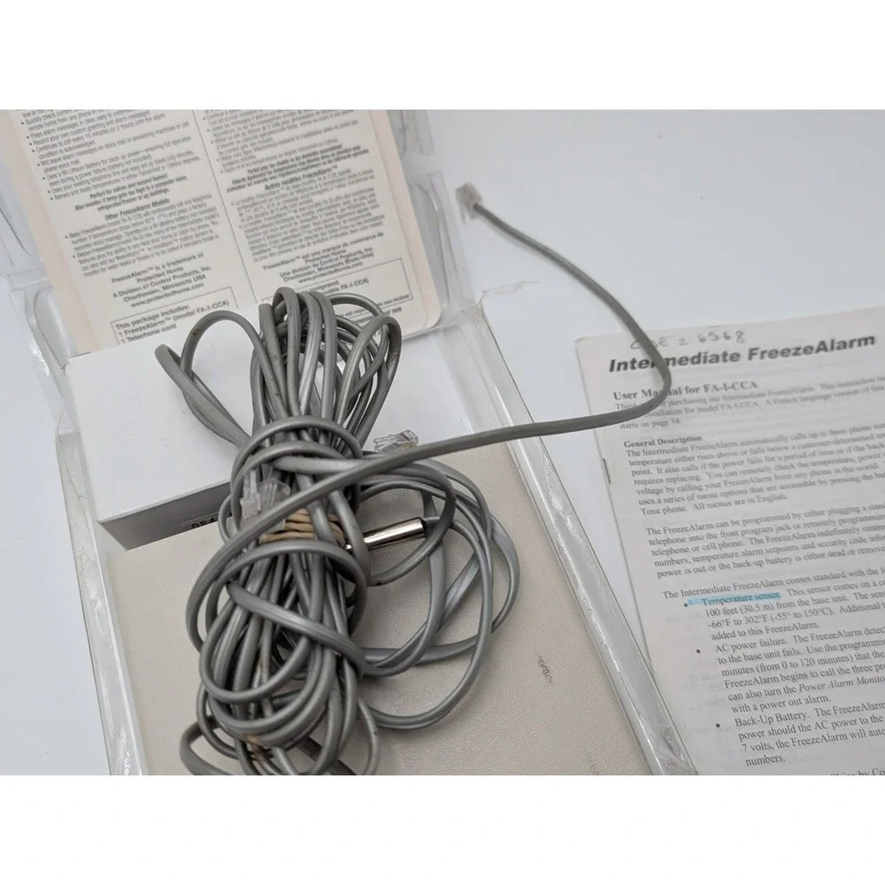 Intermediate Freeze Alarm FA-I-CCA Temperature Alarm With Power Adapter & Sensor